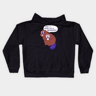 Beaver offers a beverage Kids Hoodie